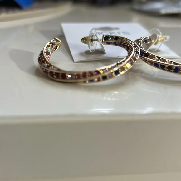 Multicolour Rhinestone hoops - Picture 4 of 7